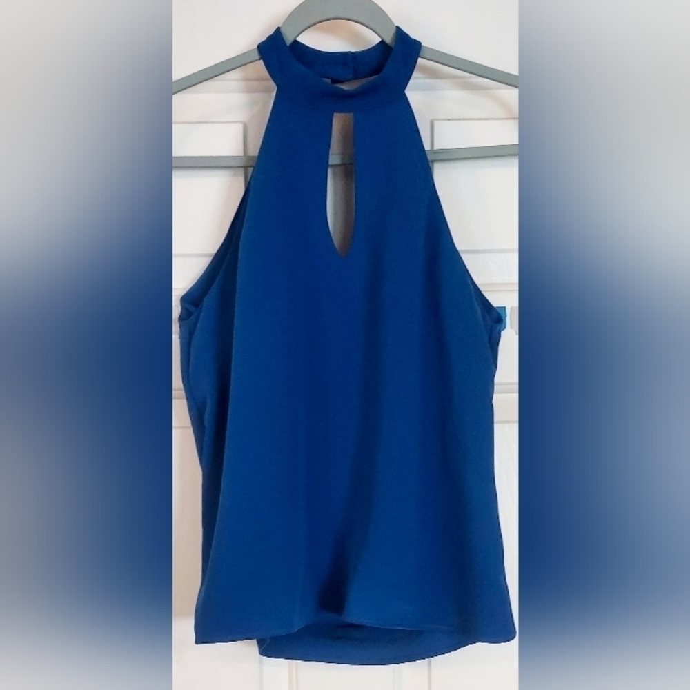 Nwt - Drew Brand Womens Blue Sleeveless  Backless Blouse Top Size M